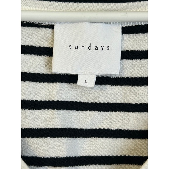 Sundays Striped V-Neck Elastic Waist Romper Jumpsuit Size Large - Picture 4 of 6